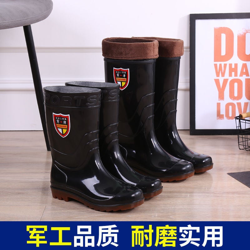 Adult Waterproof Rain Boots With Beef Tendon Sole, Men'S High-Tube Water Shoes, Men'S Construction Site Rubber Shoes, Rain Boots, Short Water Boots, Kitchen Shoes, Men'S Non-Slip - Image 5